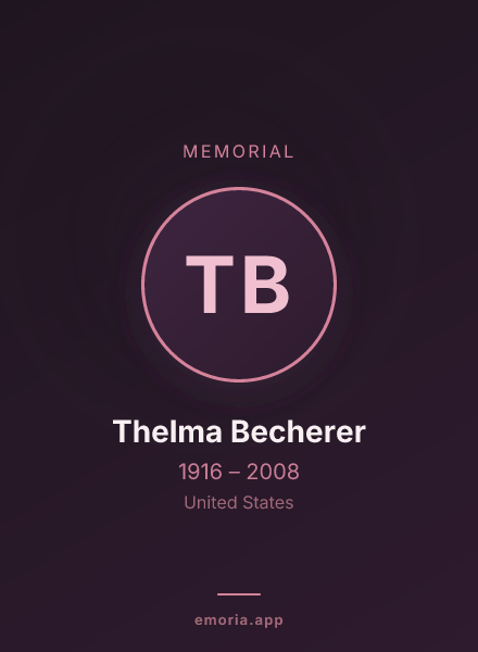 Memorial portrait of Thelma Becherer