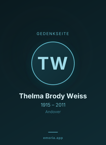 Gedenkportrait von Thelma Brody Weiss