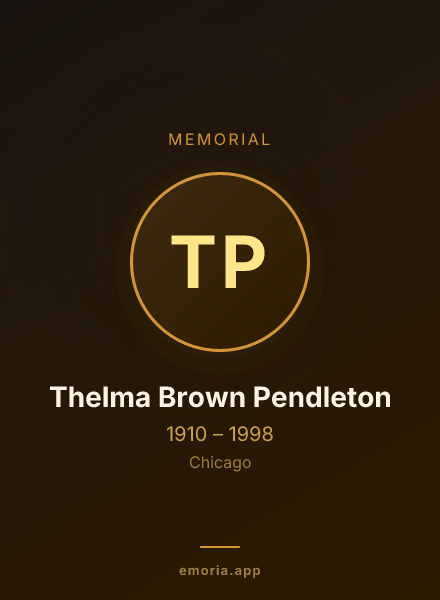 Memorial portrait of Thelma Brown Pendleton