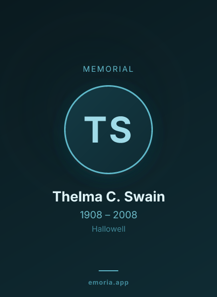 Memorial portrait of Thelma C. Swain