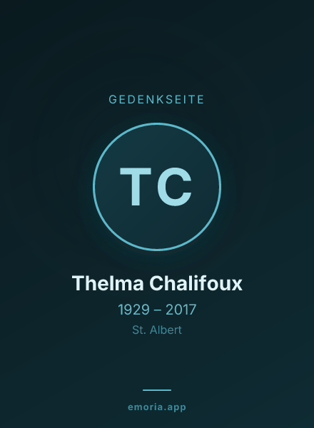 Gedenkportrait von Thelma Chalifoux