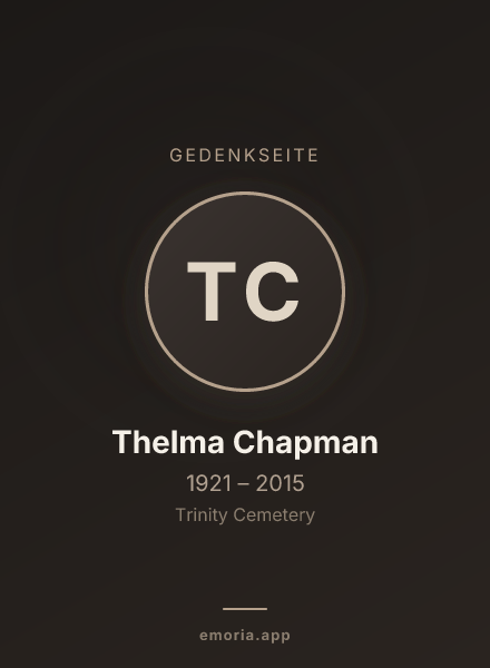 Gedenkportrait von Thelma Chapman