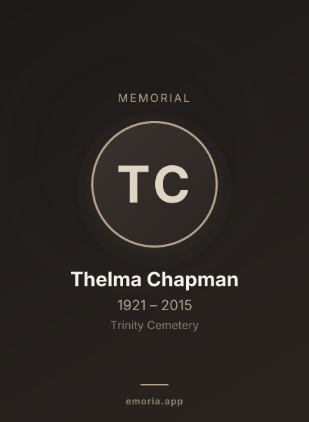 Memorial portrait of Thelma Chapman