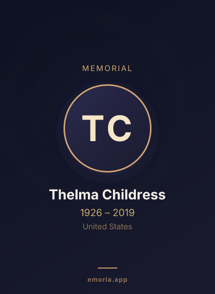 Memorial portrait of Thelma Childress