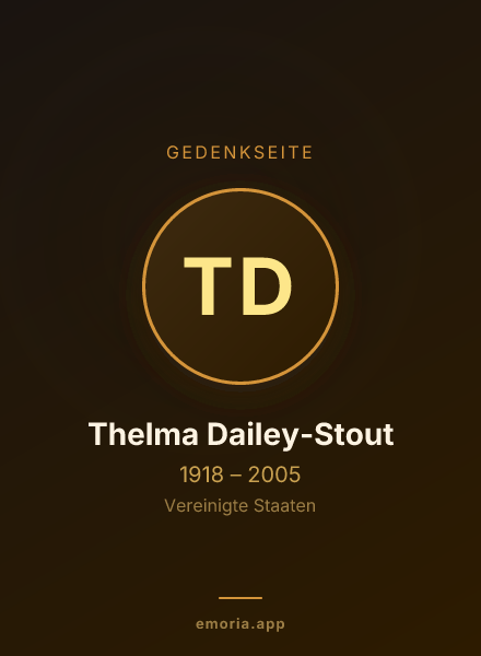 Gedenkportrait von Thelma Dailey-Stout