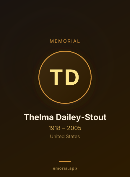 Memorial portrait of Thelma Dailey-Stout