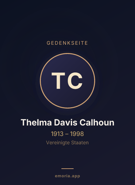 Gedenkportrait von Thelma Davis Calhoun