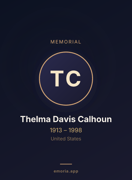 Memorial portrait of Thelma Davis Calhoun
