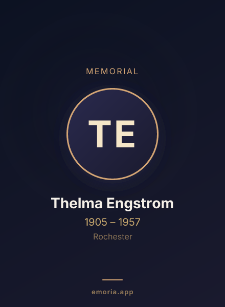 Memorial portrait of Thelma Engstrom