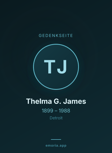 Gedenkportrait von Thelma G. James