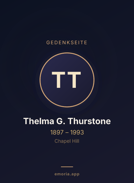 Gedenkportrait von Thelma G. Thurstone