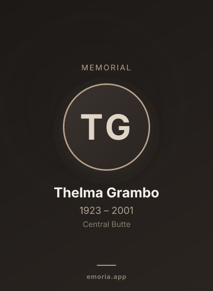 Memorial portrait of Thelma Grambo