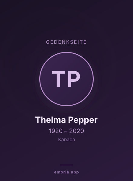 Gedenkportrait von Thelma Pepper