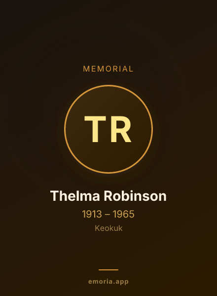 Memorial portrait of Thelma Robinson