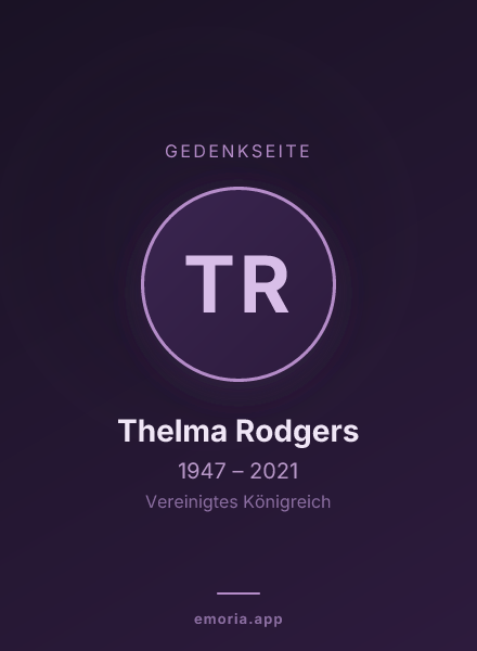 Gedenkportrait von Thelma Rodgers