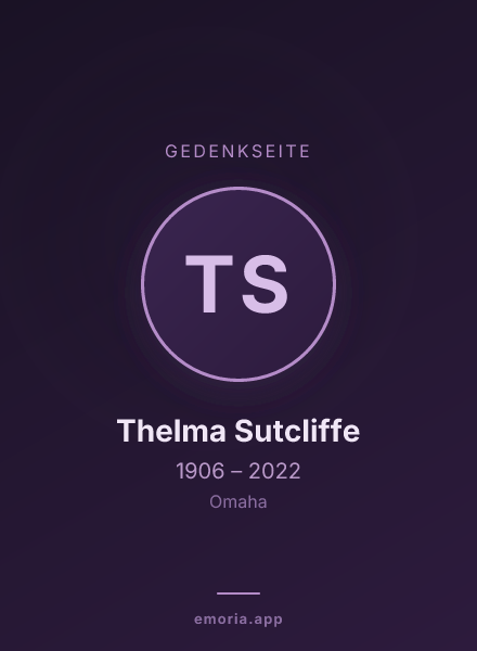 Gedenkportrait von Thelma Sutcliffe