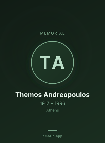 Memorial portrait of Themos Andreopoulos
