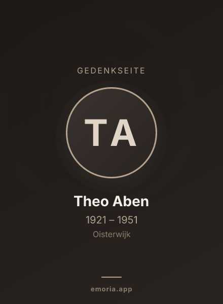 Gedenkportrait von Theo Aben