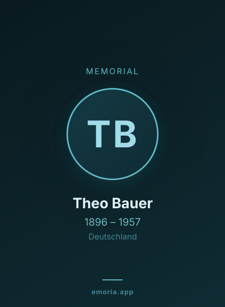 Memorial portrait of Theo Bauer