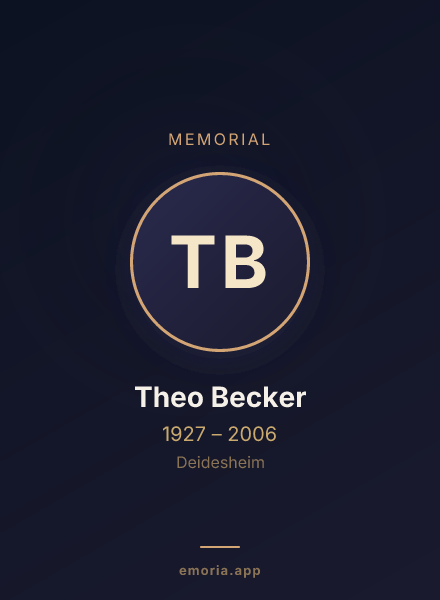 Memorial portrait of Theo Becker