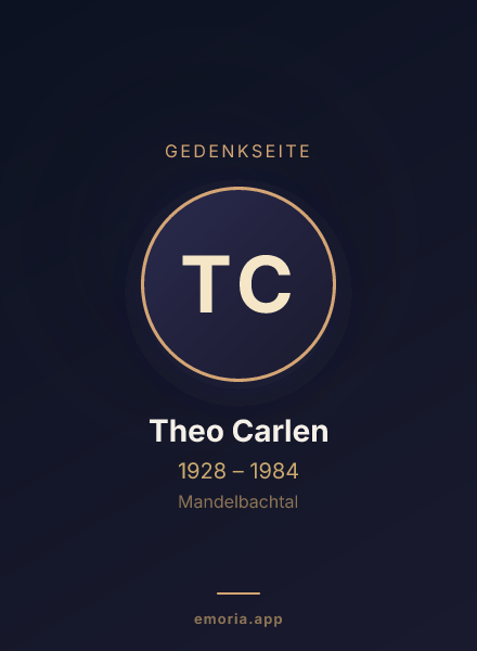 Gedenkportrait von Theo Carlen