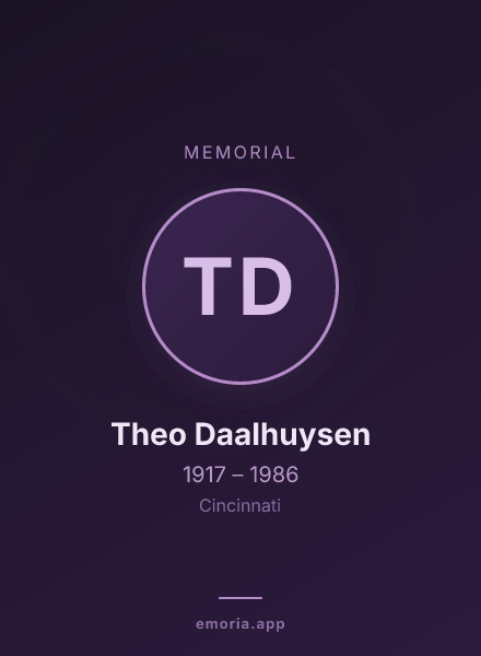 Memorial portrait of Theo Daalhuysen