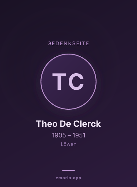 Gedenkportrait von Theo De Clerck