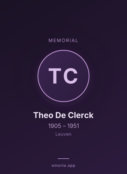 Memorial portrait of Theo De Clerck