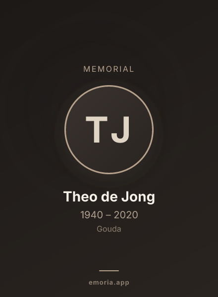 Memorial portrait of Theo de Jong