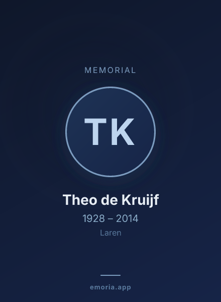 Memorial portrait of Theo de Kruijf