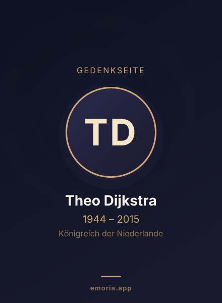 Gedenkportrait von Theo Dijkstra
