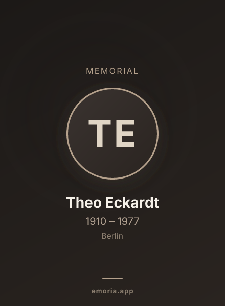 Memorial portrait of Theo Eckardt