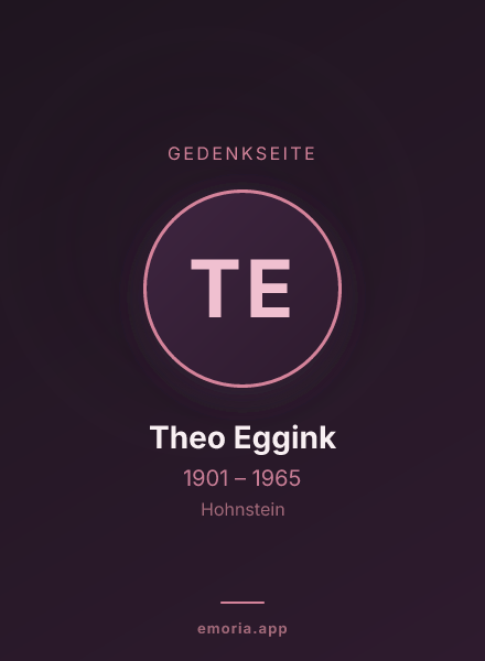 Gedenkportrait von Theo Eggink