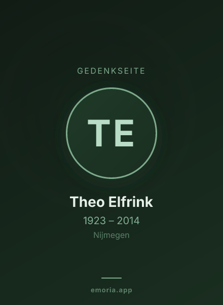 Gedenkportrait von Theo Elfrink