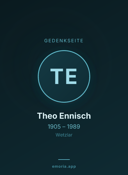 Gedenkportrait von Theo Ennisch