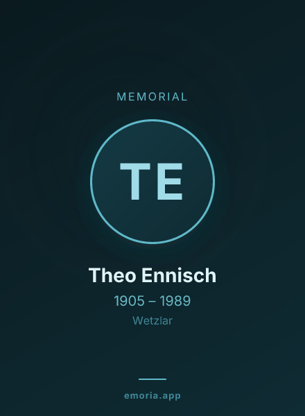 Memorial portrait of Theo Ennisch