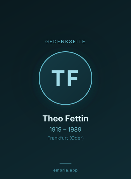 Gedenkportrait von Theo Fettin