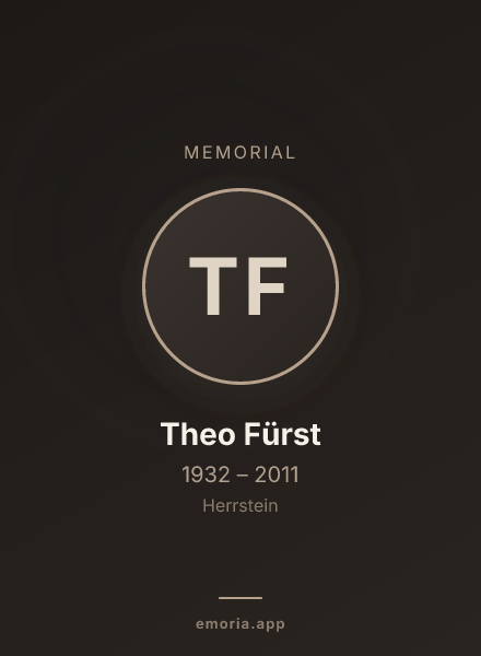 Memorial portrait of Theo Fürst
