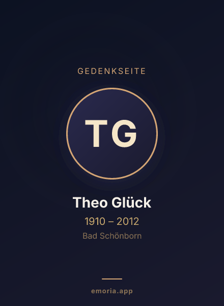 Gedenkportrait von Theo Glück