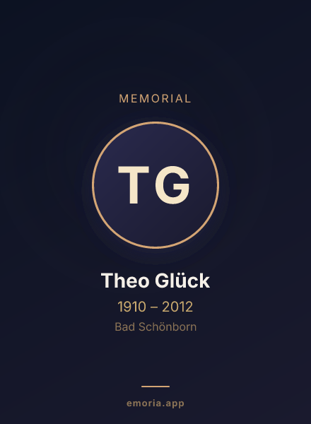 Memorial portrait of Theo Glück