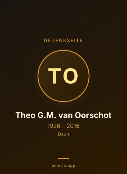 Gedenkportrait von Theo G.M. van Oorschot