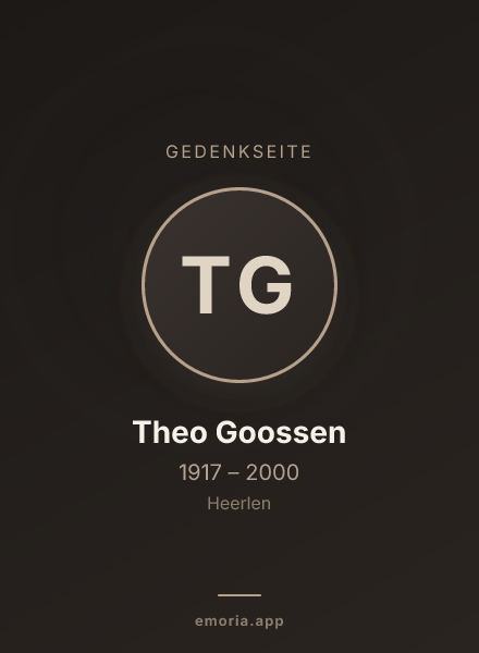 Gedenkportrait von Theo Goossen