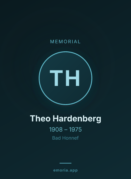 Memorial portrait of Theo Hardenberg