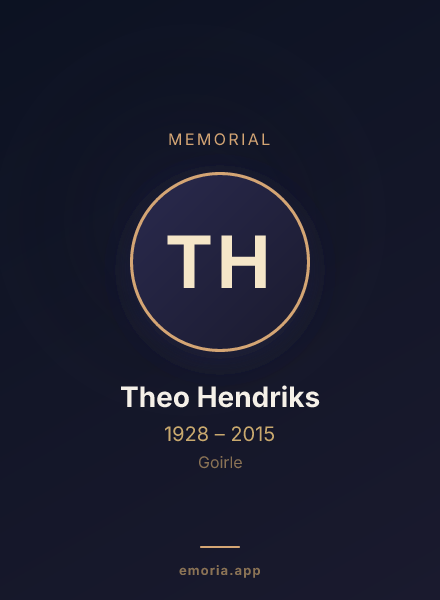 Memorial portrait of Theo Hendriks