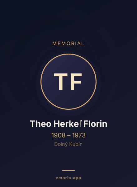 Memorial portrait of Theo Herkeľ Florin