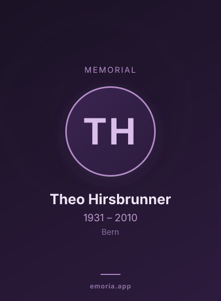 Memorial portrait of Theo Hirsbrunner