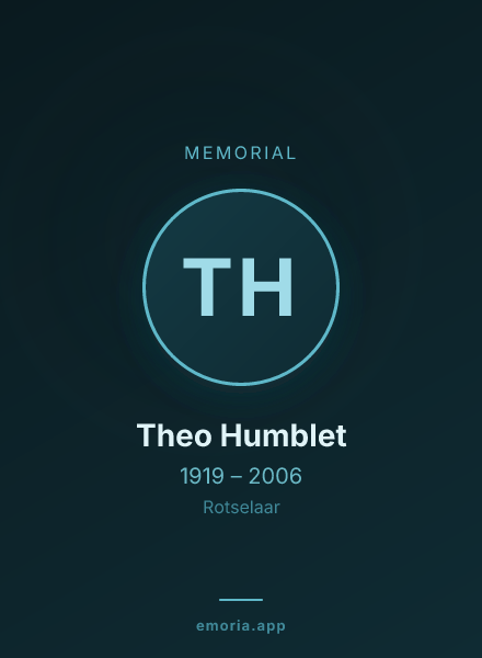 Memorial portrait of Theo Humblet