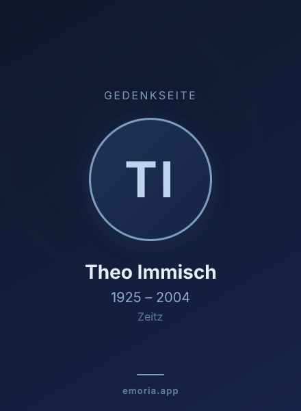 Gedenkportrait von Theo Immisch