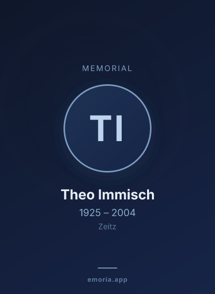 Memorial portrait of Theo Immisch