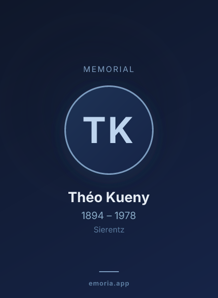 Memorial portrait of Théo Kueny